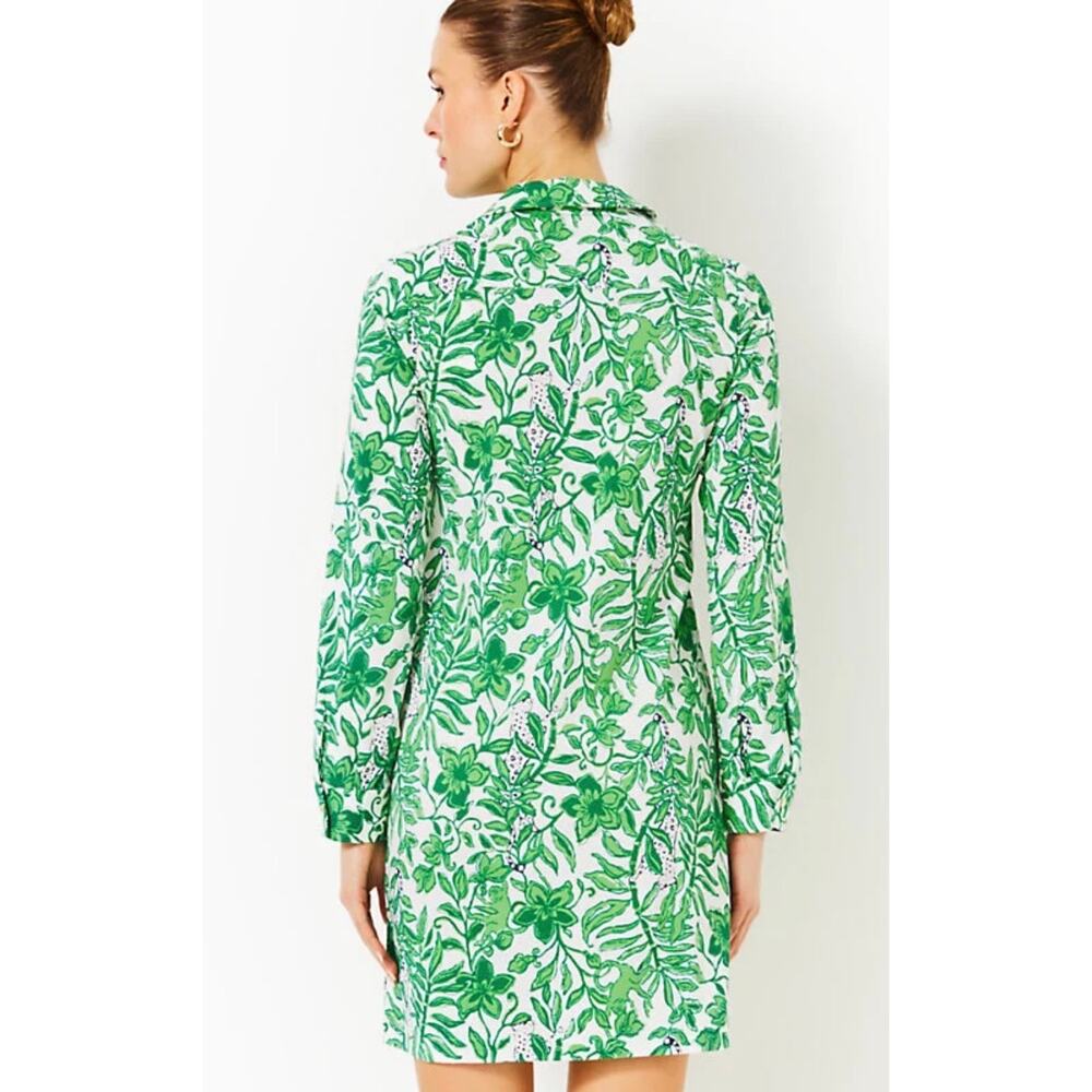 Lilly Pulitzer Kindra Dress in Fiddle Leaf Green Lil Escape Plan Size Small - Picture 2 of 9